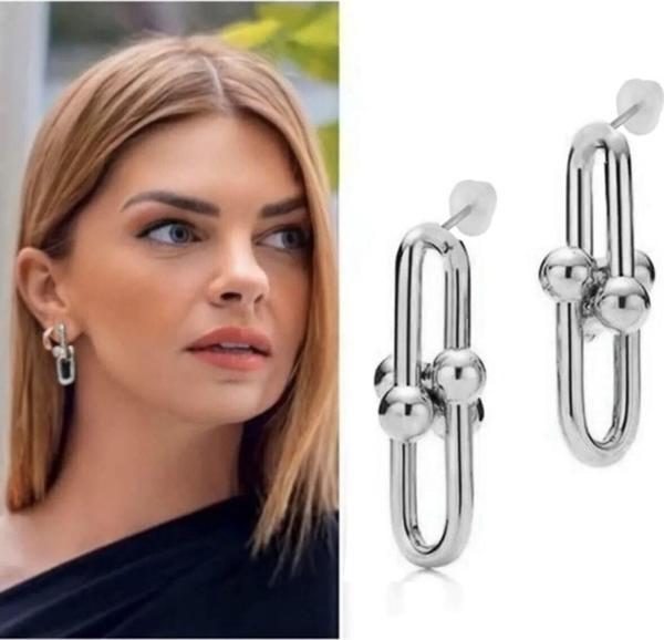 Bers Aksesuar Tiffany 2'Li Gold Küpe - Image 1