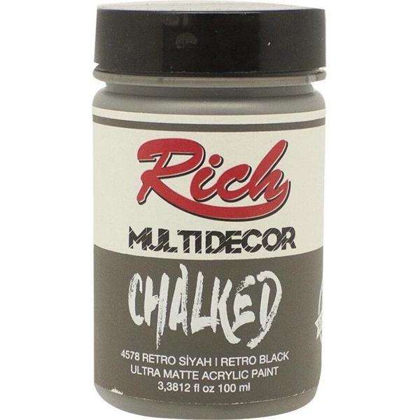 Supertrend Multi Decor Chalked Akrilik Boya 100 cc. 4578 RETRO SİYAH - Image 1
