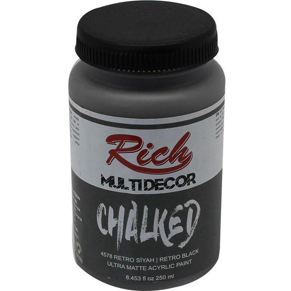 Supertrend Multi Decor Chalked Akrilik Boya 250 cc. 4578 RETRO SİYAH - Image 1