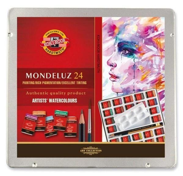 Supertrend Mondeluz Supertrendter Class Taş Tablet Sulu Boya Seti 24 Renk Metal Kutu - Image 1
