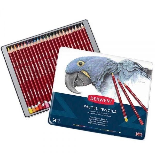 Supertrend Pastel Pencil Teneke Kutu Pastel Boya Kalem Seti 24 Renk - Image 1