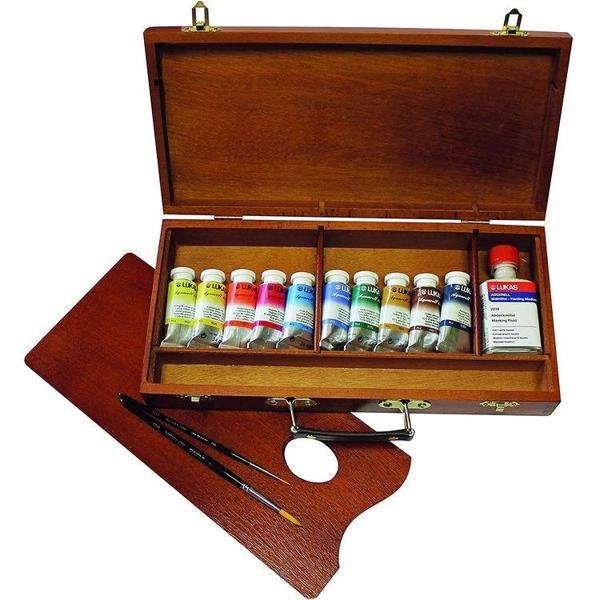 Supertrend Aquarell 1862 Profesyonel Tüp Sulu Boya Seti 10 Renk x 24 ml. Ahşap Kutu - Image 1