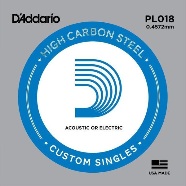 Daddario PL018 Elektro ve Akustik Tek Tel Plain Steel 018 - Image 1