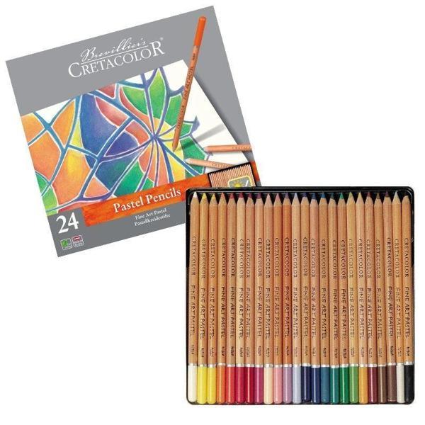 Supertrend Fine Art Pastel Boya Kalemi Seti 24 Renk Metal Kutu - Image 1
