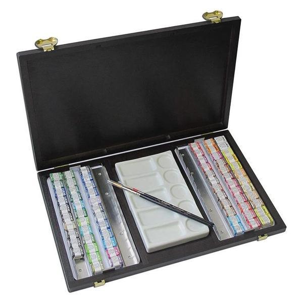 Supertrend Aquarell 1862 Profesyonel Tablet Sulu Boya Seti 48 Renk 1/2 Tablet Ahşap Kutu - Image 1