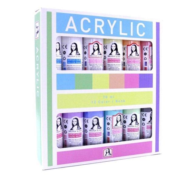 Supertrend Mona Lisa Akrilik Boya Seti 12 Renk x 70 ml. (Chalky) - Image 1