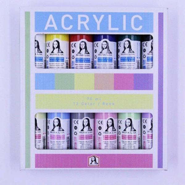 Supertrend Mona Lisa Akrilik Boya Seti 12 Renk x 70 ml. (Chalky + Normal) - Image 1