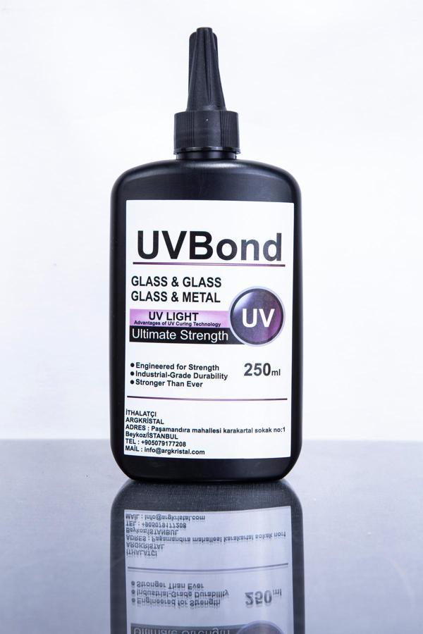 Argkristal Uvbond Endüstriyel Uv Yapıştırıcı – 250 Ml | Cam & Metal, Cam & Cam | Ultra Güçlü 5 Sn Kürleşme - Image 1