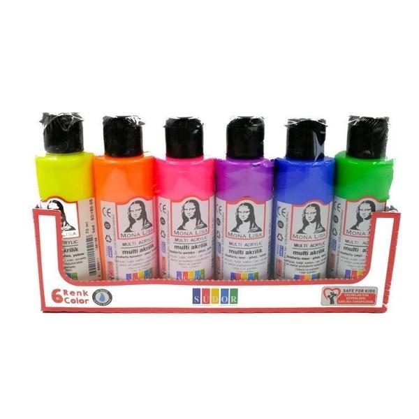 Supertrend Mona Lisa Multi Akrilik Boya Seti 6 Fosforlu Renk x 70 ml. Şişe - Image 1