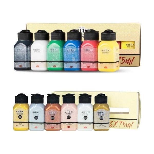 Supertrend Akrilik Boya Seti 12 Renk x 75 ml. Canlı ve Metalik Renkler - Image 1