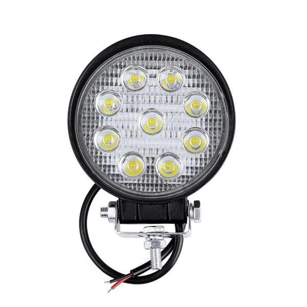 9 Led 27W Off Road Gündüz Farı Sis Çalışma Lambası Yuvarlak Kalın - Image 1