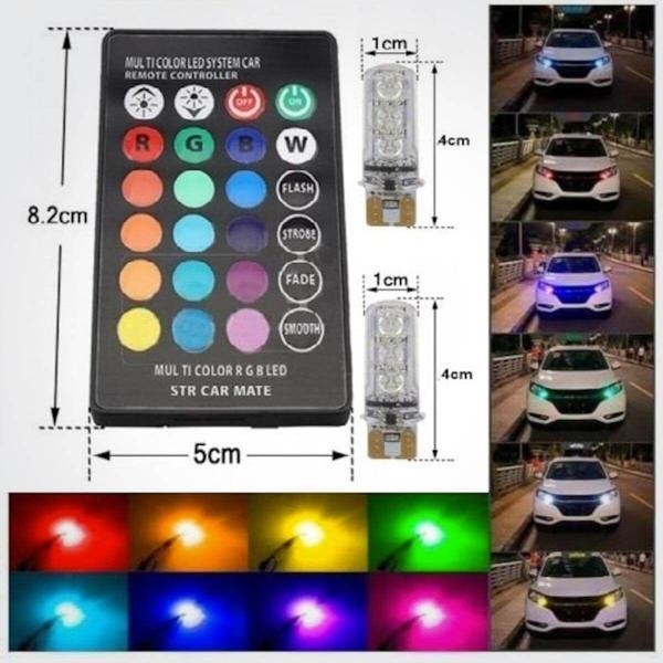 T10 Rgb Kumandalı Çakarlı Park Ampülleri - Image 1
