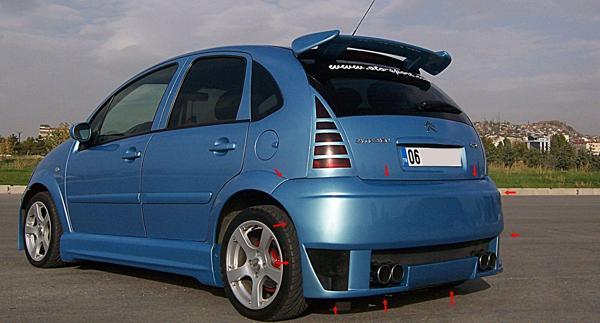 Citroen C3 Arka Tampon Eki - Image 1