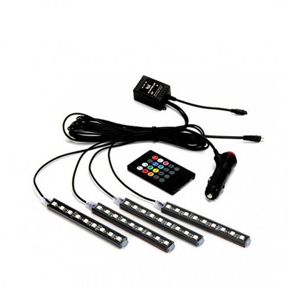 Uzaktan Kumandalı 9 Ledli Sese Duyarlı Araç İçi Neon Led Aydınlatma ( R62 ) - Image 1