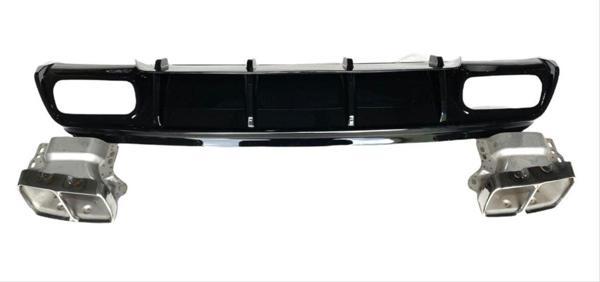 Mercedes W176 16-18 A45 Uyumlu Difüzör & Egzoz Seti (Parlak Siyah) - Silver Egzoz İle (Amg Paket İçin) - Image 1