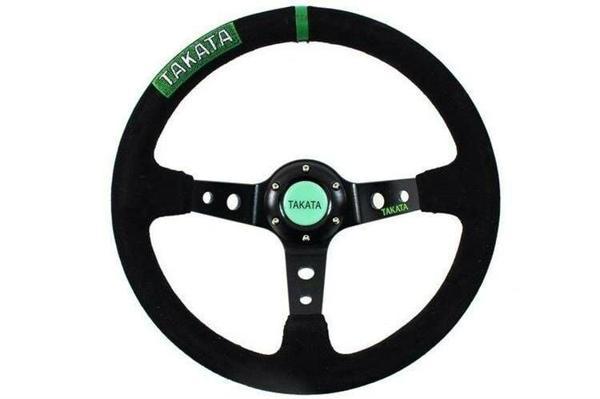 Takata Spor Direksiyon Ofsetli Siyah Süet - Image 1