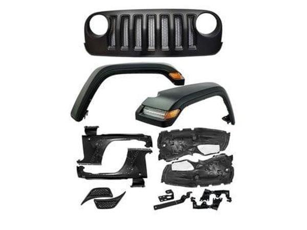 Jeep Wrangler Jk 2007-2017 İçin Uyumlu 2019+ JL Makyajlama (Panjur+Dodik+Çamurluk+Davlunbaz+Led) - Image 1