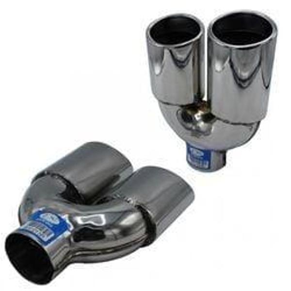Universal Krom Egzoz Ucu Oval Çiftli Sol Çıkış 85×65 800-015L - Image 1