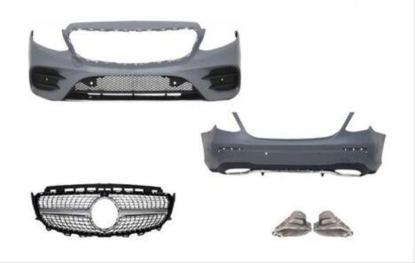 Mercedes W213 E Serisi Uyumlu Oem Amg Set (Ön Arka Tampon-Diamond Panjur-Egzozlar) - Image 1