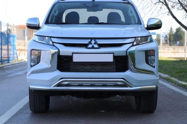 Mitsubishi L200 2007+ Off Road Ön Tampon Koruma Demiri Krom (Çiftli Bıyık) AQM4WD - Image 1