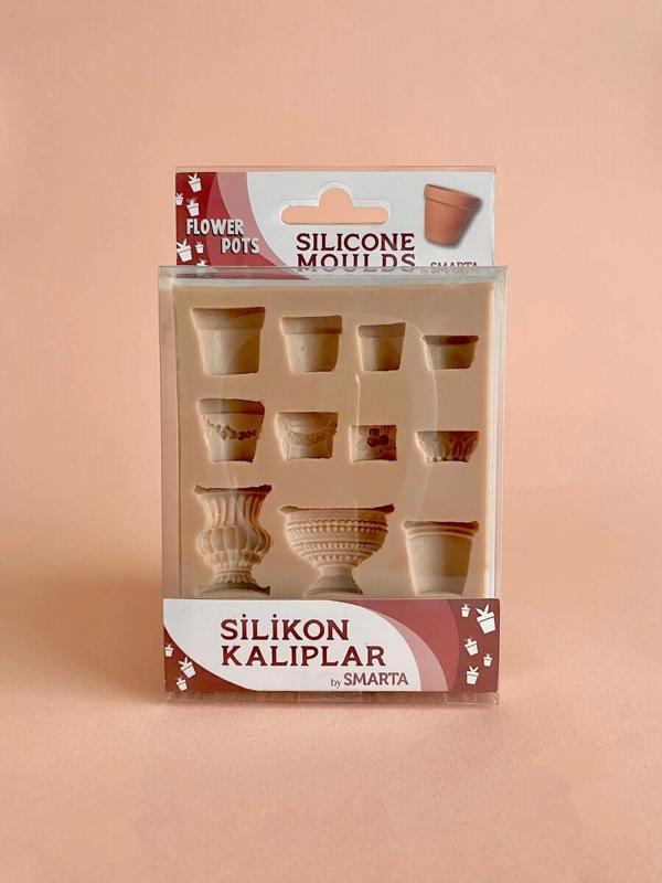 Supertrend Silicone Moulds Silikon Epoksi ve Polimer Kil Kalıbı FLOWER POTS - Image 1