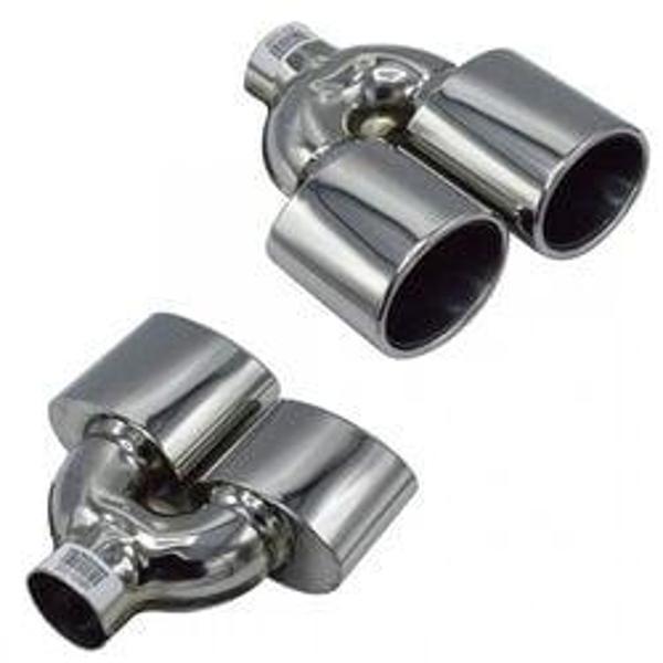 Üniversal Krom Egzoz Ucu Çiftli Sol Çıkış 120×80 800-026L - Image 1