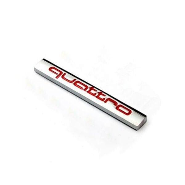 Audi Quattro Kırmızı Bagaj Logosu 7×1 Cm - Image 1