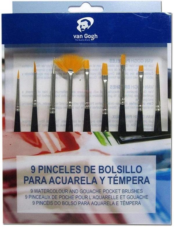 Supertrend Van Gogh Sulu Boya Ve Guaj Boya Fırça Seti 9'lu Karma - Image 1