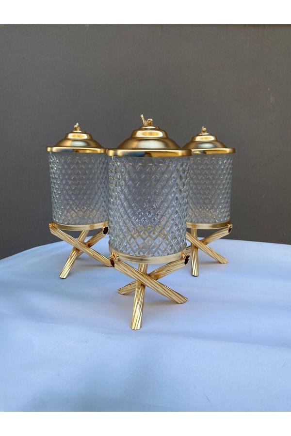 Azade Home Basic Model Mini Kristal Kavanoz Takım - Image 1