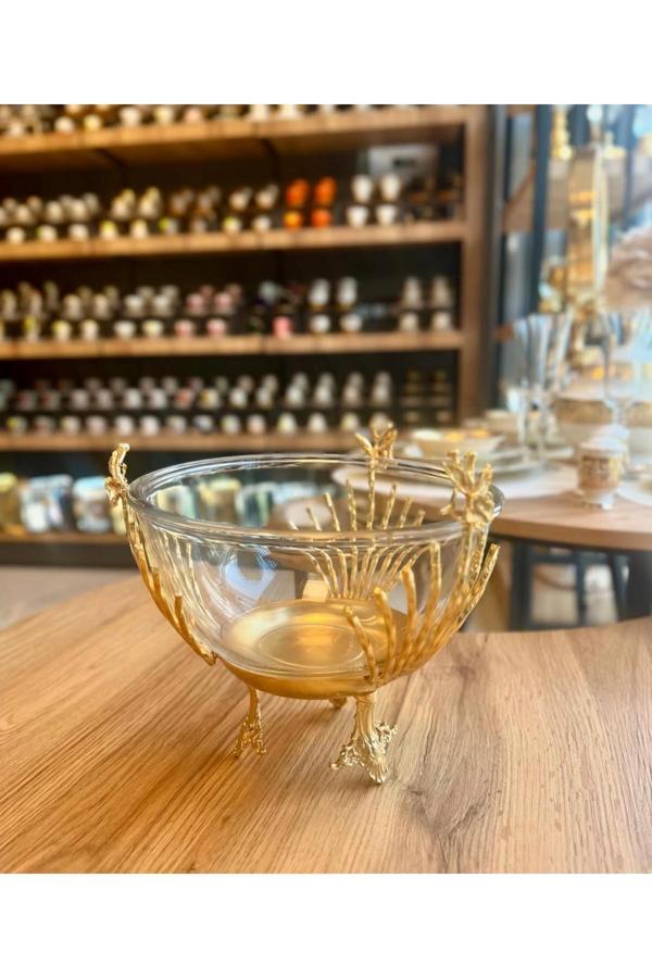Azade Home Gold Pirinç Japongülçubuk Salata Kase - Image 1