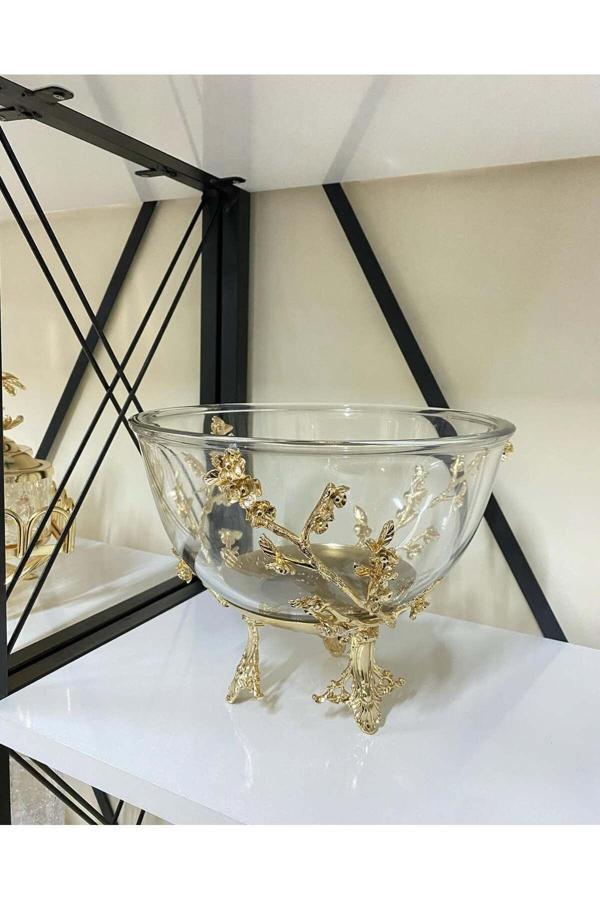 Azade Home Gold Pirinç Çok Çiçek Salata Kase - Image 1
