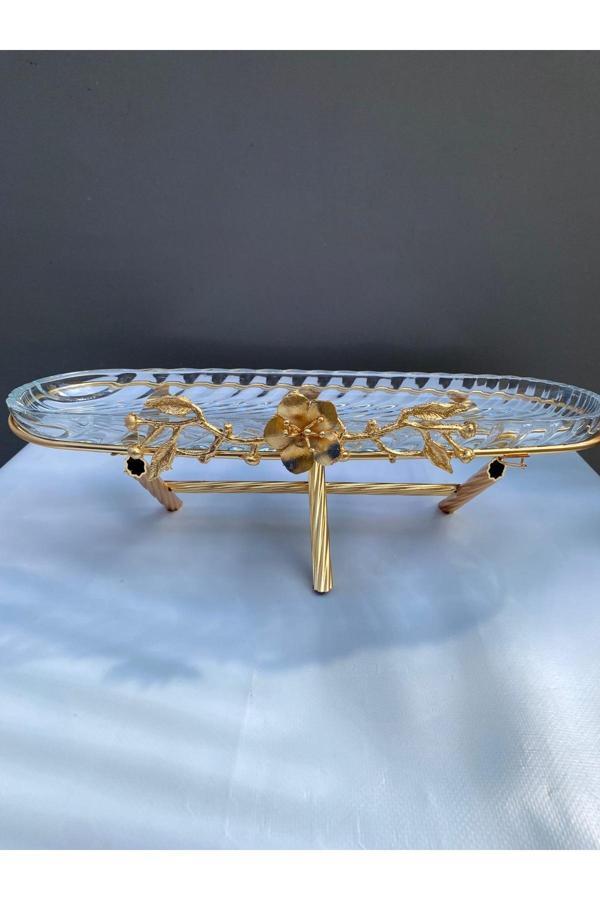 Azade Home Tomurcuk Çiçekli Pirinç Tek Katlı Kahvaltılık - Image 1