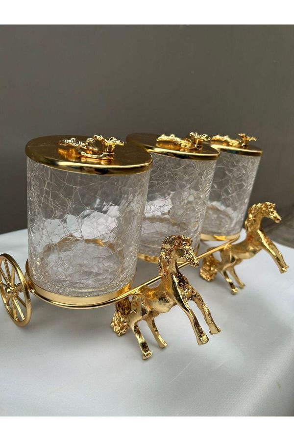 Azade Home Lux Atlı 3 Lü Kavanoz Set - Image 1