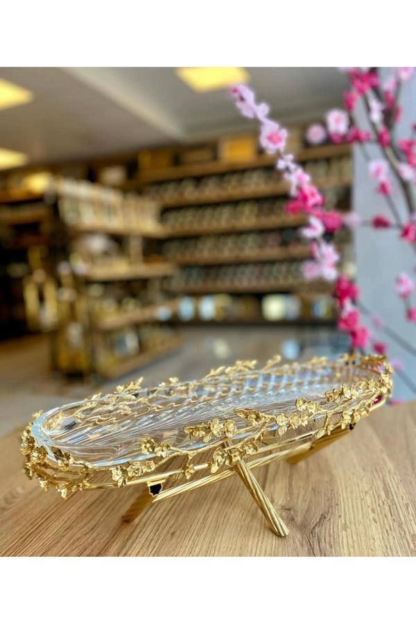 Azade Home Gold Pirinç Çok Çicek Tekli Kahvaltılık - Image 1