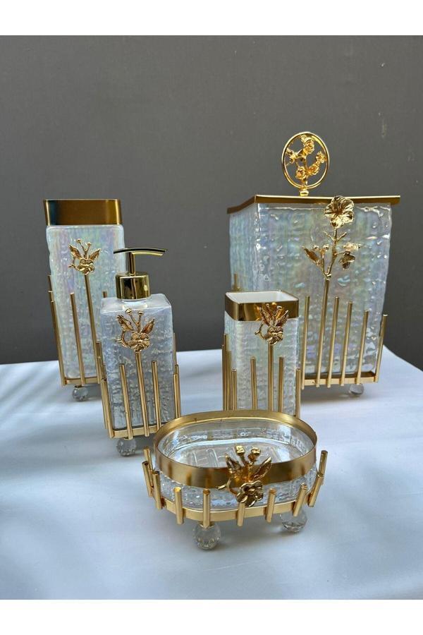 Azade Home Çubuk Japongül Kare Banyo Set - Image 1