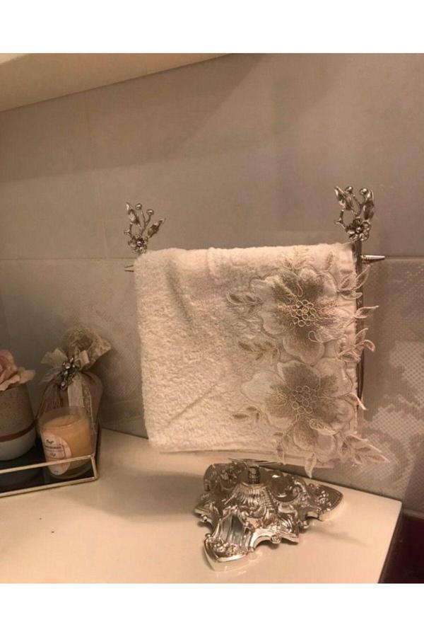 Azade Home Gümüş Japongül Tasarim Küçük Havluluk - Image 1