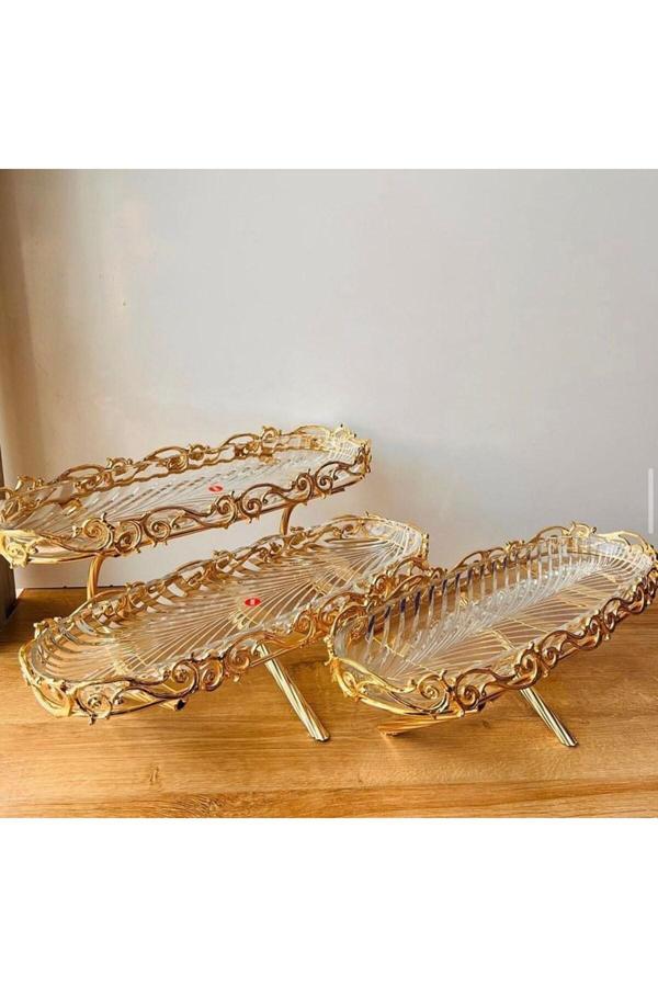 Azade Home Komple Pirinç Tasarım İki Katlı Kahvaltılık Ve Tekli Kahvaltılık İkili Set - Image 1