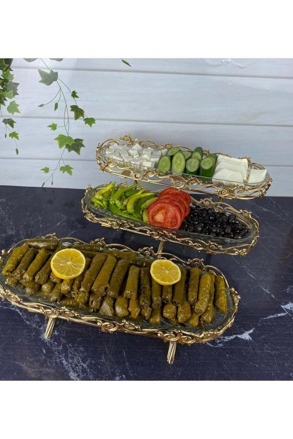 Azade Home Komple Pirinç Tasarım İki Katlı Kahvaltılık Ve Tekli Kahvaltılık İkili Set - Image 1