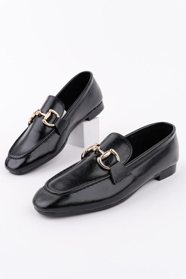 Muggo STRİDE Metal Tokalı Kadın Günlük Loafer Ayakkabı - Image 1
