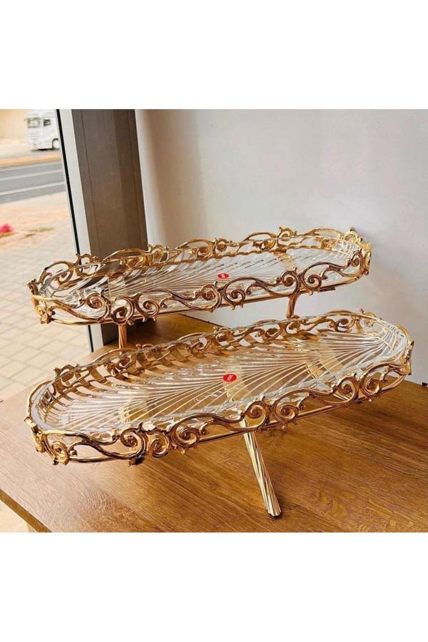 Azade Home Pirinç Tasarım İki Katlı Kahvaltılık - Image 1