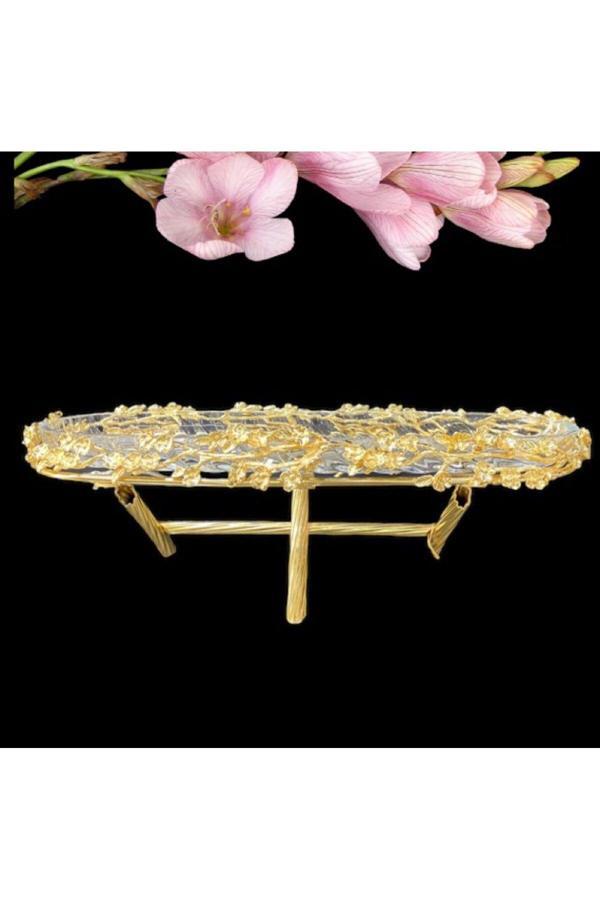 Azade Home Gold Pirinç Çok Çiçek Tekli Kahvaltılık - Image 1