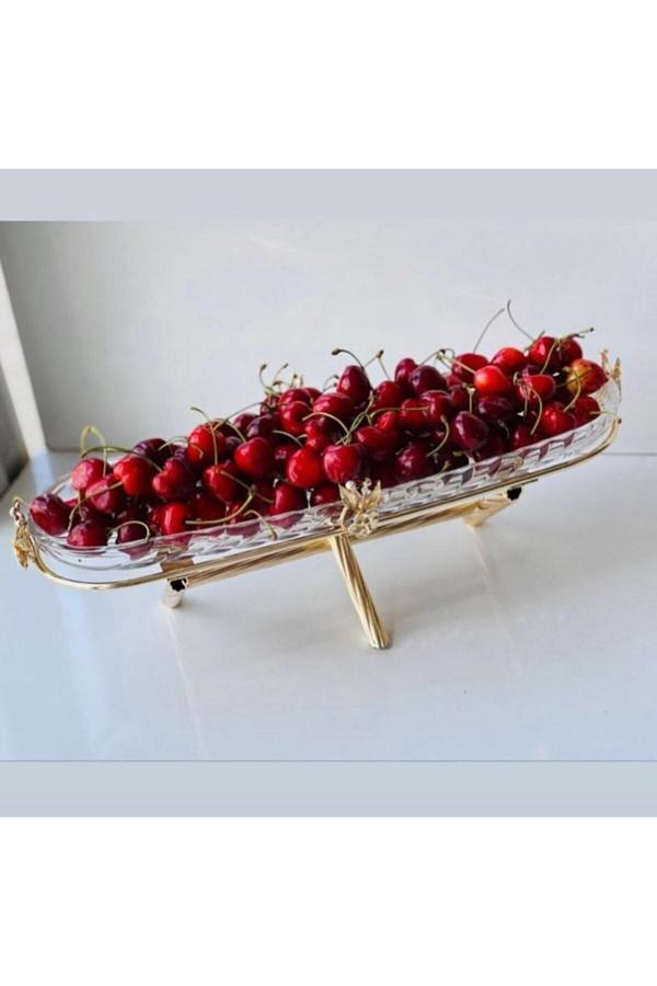 Azade Home Gold Pirinç Japongül Tek Katlı Kahvaltılık - Image 1
