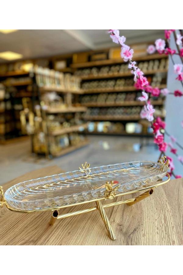 Azade Home Gold Pirinç Japongül Tek Katlı Kahvaltılık - Image 1