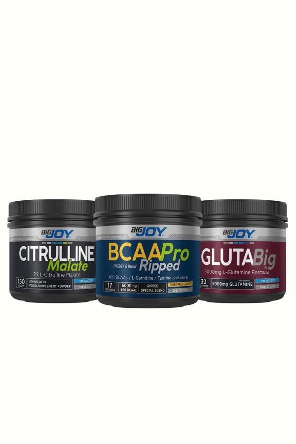 Bigjoy Sports Citrulline( Sitrulline ) Malate 150Gr+ Bcaa Ripped Ananas 204Gr+Glutabig( Glutamin ) 150Gr - Image 1
