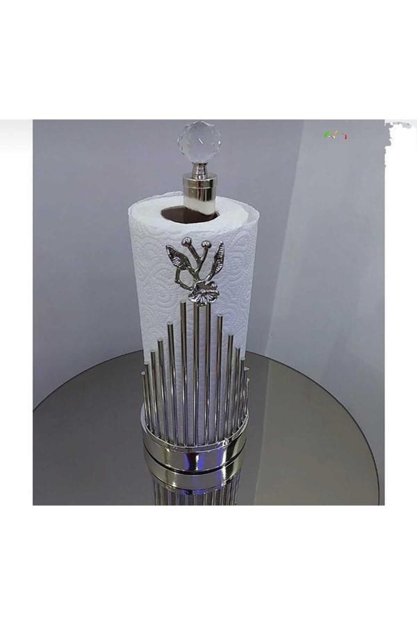 Azade Home Gümüş Pirinç Japongül Uzun Porselen 6’Lı Baharatlık Ve Çubuk Rulo - Image 1