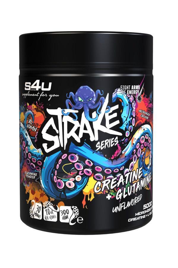 S4U Strake Series %100 Mikronize Creatine + Glutamine 300 Gram - Image 1