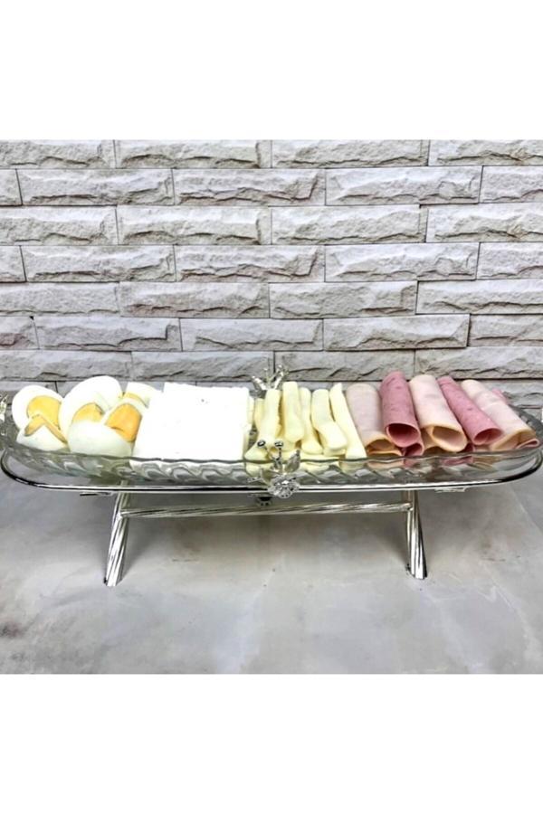 Azade Home Gümüş Japongül Tek Katlı Kahvaltılık - Image 1