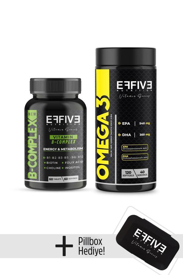 Effive Nutrition Omega 3 120 Softjel + B Complex 60 Tablet - Image 1