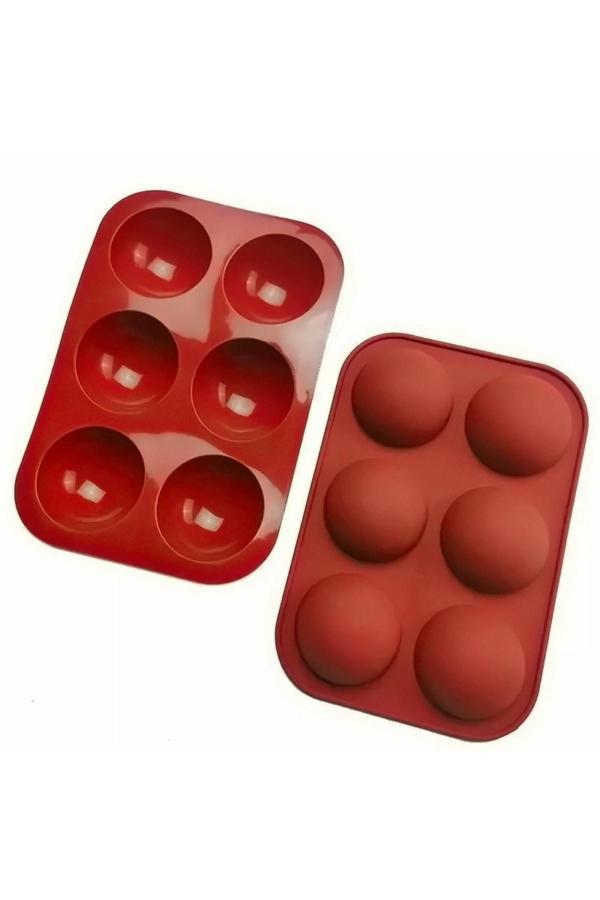 Heydiye Yarım Küre Silikon Pasta / Kek Kalıbı Küçük Boy (6 Hazne, 5.2Cm Çap, 2.7Cm Derinlik) - Image 1