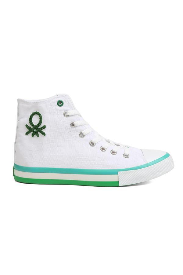 Benetton® | BN-30192 - 3374 Beyaz Yesil - Erkek Spor Ayakkabı - Image 1